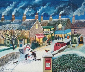 クリスマスポスト（アクリルインク）